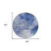 Denim Blue And Sky Blue Abstract Washable Indoor Outdoor Area Rug - 3 of 4