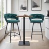 Infurnic Patio Counter and Bar Stools Soft 2 Sets, Suitable for Restaurant and Bar Use, Casual Seating in Living Room, Green, 20.4"*15"*34.6" - 2 of 4