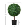 Maggift Artificial Plant Artificial 23.5" Boxwood Topiary Ball Tree Decorative Plant Nursery Pot Included for Home Backyard, Green, 15"*15"*23.5" - 3 of 4