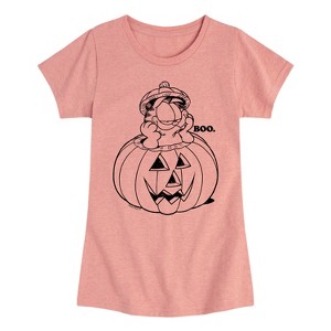 Girls' - Garfield - Boo Pumpkin Fitted Short Sleeve Graphic T-Shirt - 1 of 4