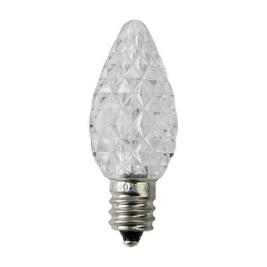 Northlight Pack of 25 Faceted LED C7 Pure White Christmas Replacement Bulbs - 1 of 2