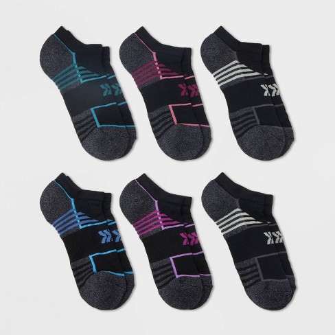 Women's 6pk Cushioned Mesh Finish Line Fashion No Show Athletic Socks - All  in Motion™ Black 4-10