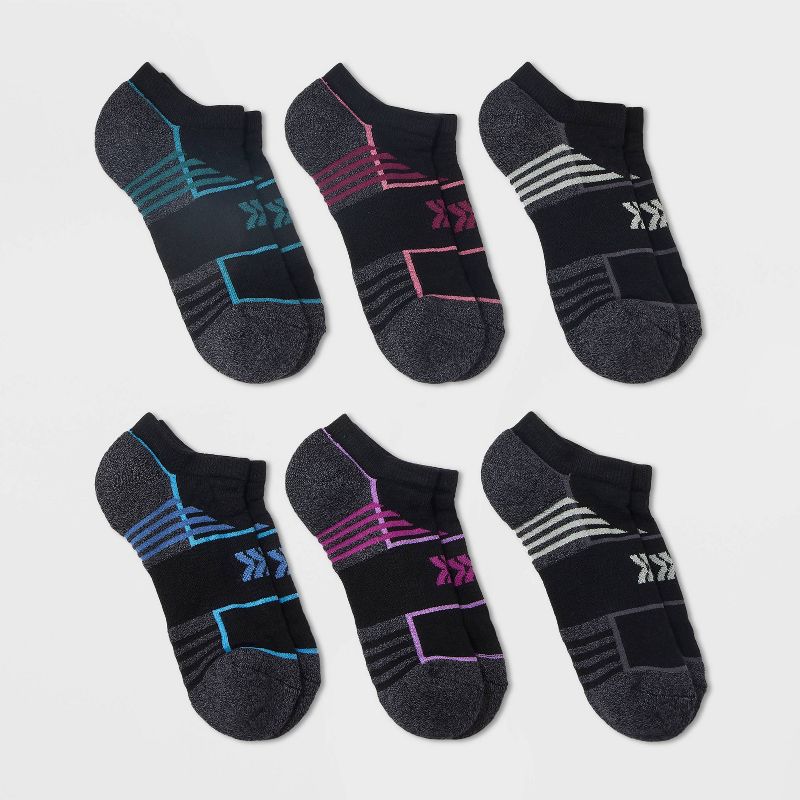 Women's 6pk Cushioned Mesh Finish Line Fashion No Show Athletic Socks - All In Motion™ 4-10, 1 of 5