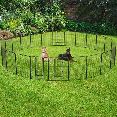 Heavy Duty Black Metal Pet Playpen with Door, 32 Panels