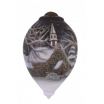 NeQwa Ne'Qwa "Oh Come, All Ye Faithful" Hand-Painted Blown Glass Christmas Ornament #7151168