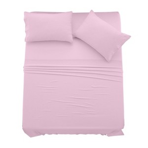 6 Piece Bed Sheet Set Ultra Soft Brushed Microfiber Solid Sheets with Pillow Cases - Lux Decor Collection - 1 of 4