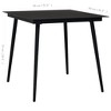 vidaXL Patio Dining Table Black 31.5 inches x31.5 inches x29.1 inches  Steel and Glass - 4 of 4