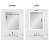 Amanti Art Mirror Makeover Bathroom Mirror Frame Border Kit - Fully Assembled Peel and Stick Frame - Mirror NOT Included - Cabinet White Narrow Trim - 4 of 4