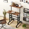 Tangkula Mobile Standing Desk Height Adjustable Stand Up Computer Workstation Rolling Presentation Cart w/Wide Platform - 4 of 4