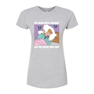 Women's - Disney - Head Says Laundry, Heart Says Nap Fitted Graphic T-Shirt - 1 of 3