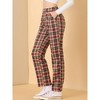 INSPIRE CHIC Women's Plaid Elastic Waist Casual Work Office Long Pants - 4 of 4