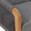 Arwen Modern Bohemian Roped Acacia Wood Outdoor Loveseat with Cushions - JONATHAN Y - 3 of 4