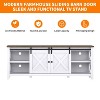 Farmhouse 2-Barn Door TV Stand for TVs up to 65", Entertainment Center TV Console White - 3 of 4