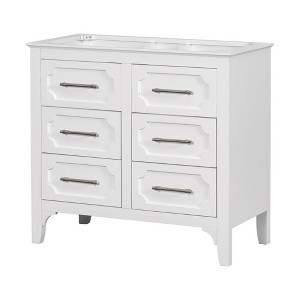 NicBex 34.4" Bathroom Storage Cabinet without Sink, Bathroom Vanity, 4 Spacious Drawers for Bathroom, White - 1 of 4