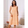 INSPIRE CHIC Women's Summer Beach Casual Sleeveless Crewneck Printed Midi Sundress with Pockets - 3 of 4