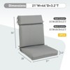 Aoodor 2Pcs Outdoor High Back Dining Chair Cushion Set, Fade and Water Resistant Polyester Fabric Cover with Ties and Zipper - 4 of 4