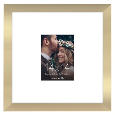 Americanflat 14x14 Wedding Signature Picture Frame - 5x7 Picture Frame with or 14x14 Frame without Mat - Shatter Resistant Wedding Photo Frame