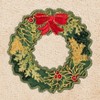 Linum Home Textiles Christmas Wreath - Embroidered Luxury 100% Turkish Cotton Hand Towels (Set of 2) - 3 of 3
