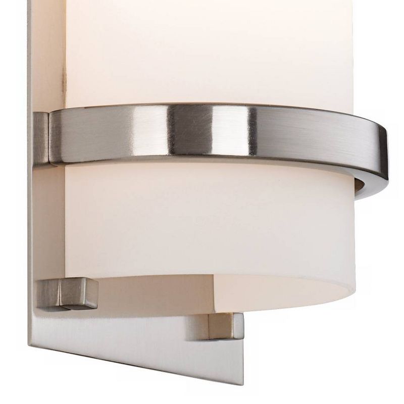 Minka Lavery Modern Wall Light Sconce Brushed Nickel Hardwired 6 3/4" Fixture Etched Opal Glass Shade for Bedroom Bathroom Reading, 4 of 6