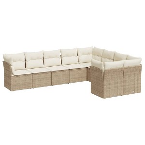 vidaXL Garden Sofa Set Beige, Cream White - 1 of 4