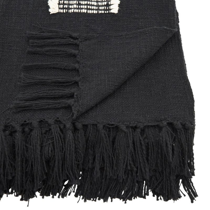 50"x60" Cotton Throw Blanket with Fringed Lines - Saro Lifestyle, 3 of 6