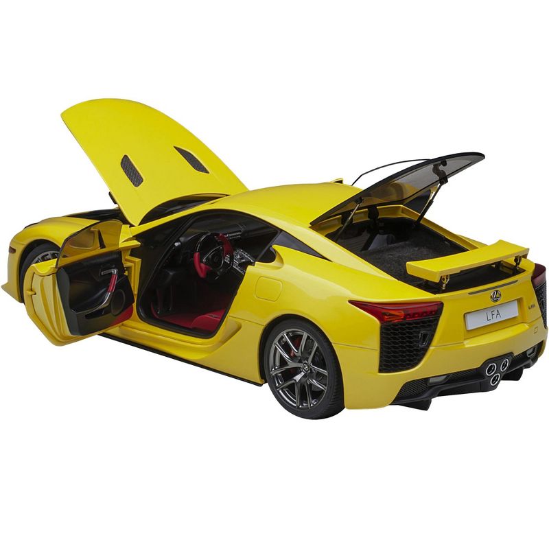 Lexus LFA Pearl Yellow with Red and Black Interior 1/18 Model Car by Autoart, 2 of 7
