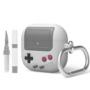 HTUTWOO Compatible With AirPods 4 Case Cover (2024), Classic Retro Handheld Game Console Design Case, Carabiner Included - 1 of 4