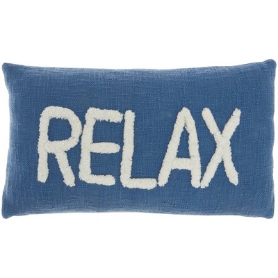 12"x21" Oversize Life Styles 'Relax' Tufted Lumbar Throw Pillow - Mina Victory