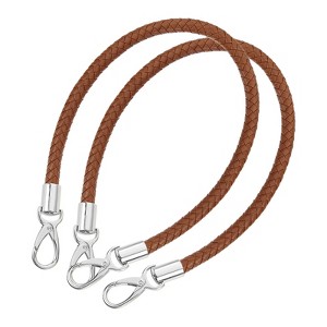Unique Bargains PU Leather Braided Replacement Metal Buckles Purse Strap 2 Pcs - 1 of 4