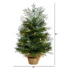 2ft. Artificial Christmas Tree in Burlap Base with 35 Warm White LED Lights – Petite Rustic Holiday X-Mas Decoration - 2 of 4