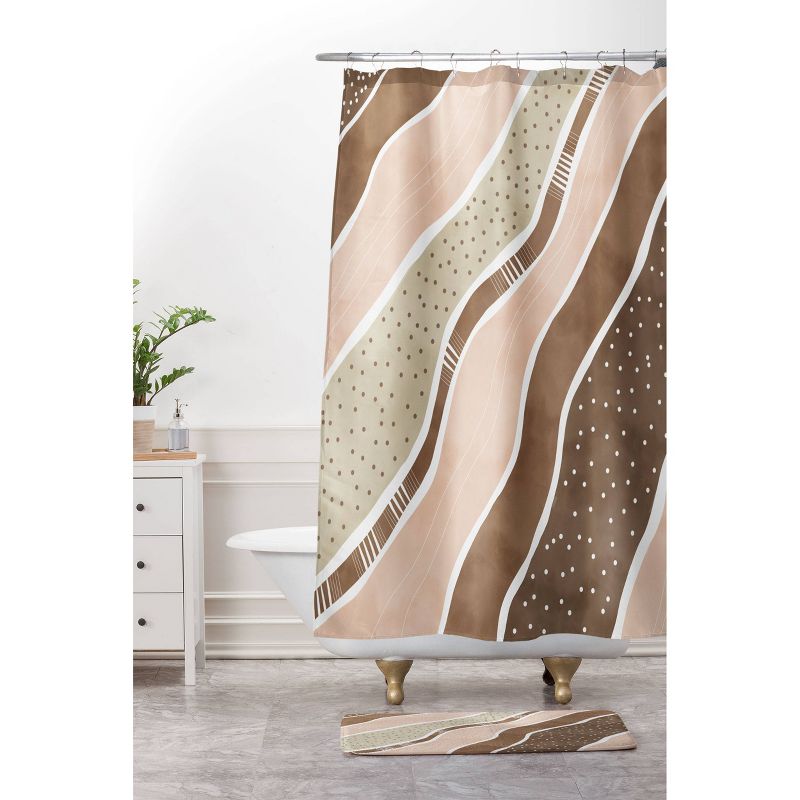 Marta Barragan Camarasa Abstract Dune Strokes Shower Curtain Brown - Deny Designs, 4 of 5