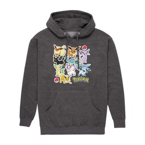 Men's - Pokémon - Eeveelution Stickers Graphic Fleece Pullover Hoodie - 1 of 4