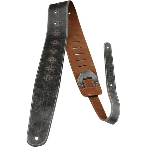 Perri's 2.5" Distressed Leather Guitar Strap with Perforated Vents and Soft Leather Back - image 1 of 2