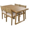Sapphtopaz Patio Dining Set Wood Patio Table and Chairs Set with Cushions for Patio, Balcony, Garden, Vourtyard - 4 of 4