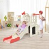 Safstar 6 in 1 Climber Slide Playset w/Basketball Hoop, Ring Toss, Indoor Outdoor Freestanding Kids Slide for Kids Age 3-8 - 2 of 4
