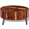vidaXL Coffee Table Multicolor Reclaimed solid wood, Iron 27.6 in diameter - 4 of 4