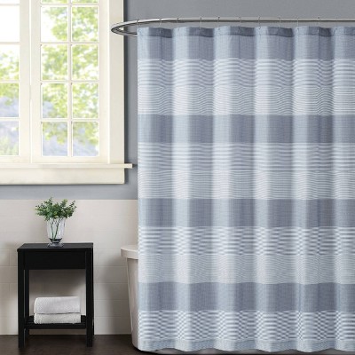 Multi-Striped Shower Curtain Gray - Truly Soft