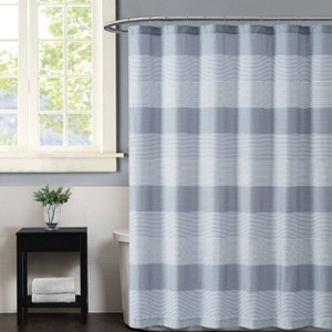 Multi-Striped Shower Curtain Gray - Truly Soft - 1 of 4