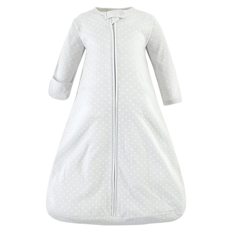 Hudson Baby Infant Girl Cotton Long-Sleeve Wearable Sleeping Bag, Sack, Blanket, Lilac Elephants Long Sleeve, 4 of 5