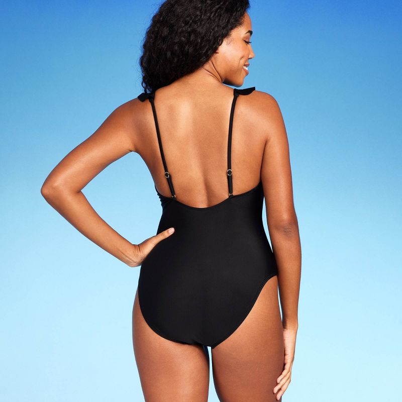 Women&#39;s Ruffle Plunge One Piece Swimsuit - Shade &#38; Shore&#8482;, 3 of 6