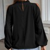 Womens Tops Dressy Casual Cold Shoulder Ruffle Collar Blouses Fall Fashion Shirts for Work - 2 of 4