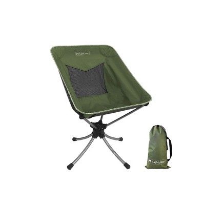 Lightspeed 511023 Compact Portable Lightweight Bucket Style 360 Degree Silent Swivel Outdoor Lounge Chair with Travel Bag, Green