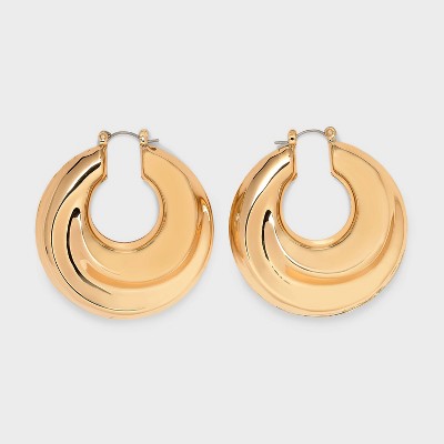 Swirled Puffy Hoop Earrings - Wild Fable™ Gold : Target