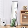 FURNIinspire Full Length Mirrors Floor Standing Wall Mirror, Bedroom Foyer Clothing Store Wall Mounted Mirror, Wooden Frame Square Black 15"*57.8" - 3 of 4