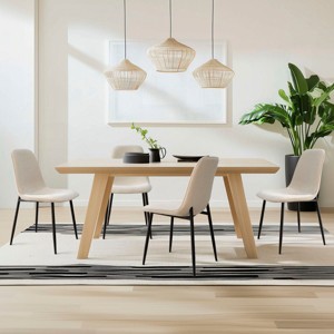 Set of 4 Upholstered Dining Chairs with Metal Legs, Modern Fabric Accent Kitchen Chairs for Dining Room or Small Spaces-Maison Boucle - 1 of 4