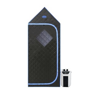 Vynxaria Portable Type Full Size Steam Sauna tent. Spa, Detox ,Therapy at home,  Larger Space, Stainless Steel Pipes Connector FCC --Black - 1 of 4