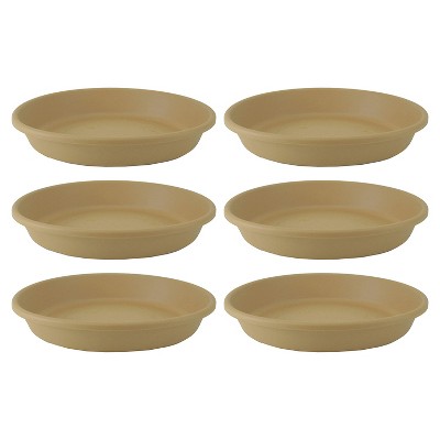 HC Companies Classic 24 Inch Round Flower Pot Plant Saucer, Sandstone (6 Pack)