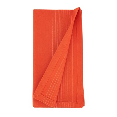 Orange Shimmer Stripe Cotton Napkin Set of 4