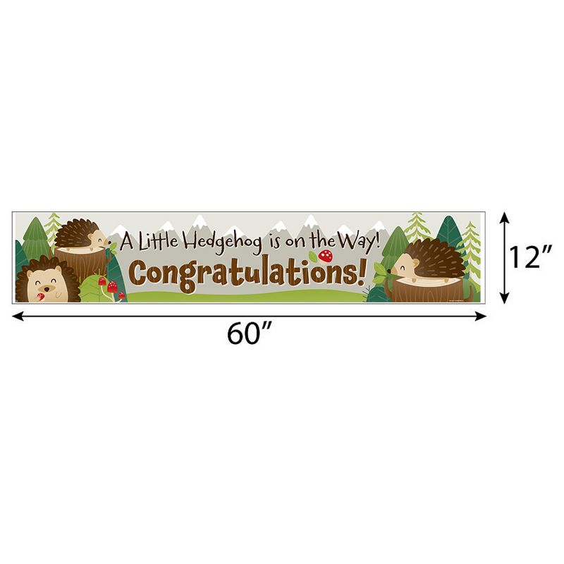 Big Dot of Happiness Forest Hedgehogs - Woodland Baby Shower Decorations Party Banner, 2 of 8