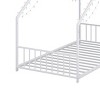 TopComfy Beds Twin size childrens bed frame with strips roof shaped iron frame bed No Box Spring Needed for Bedroom, White, 78.5"*40.94"*58.4" - 4 of 4